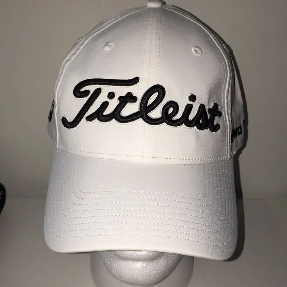 Titleist Tour White Poly/Spandex easy wash performance FJ ProV1 Golf Hat NO Tag